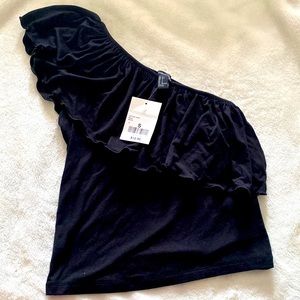 Size Small One Shoulder Black Shirt